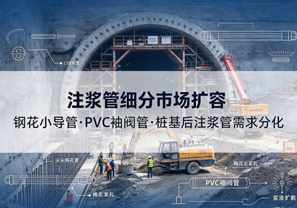 乌翠注浆管细分市场扩容，隧道钢花小导管、PVC 袖阀管、桩基后注浆管需求分化